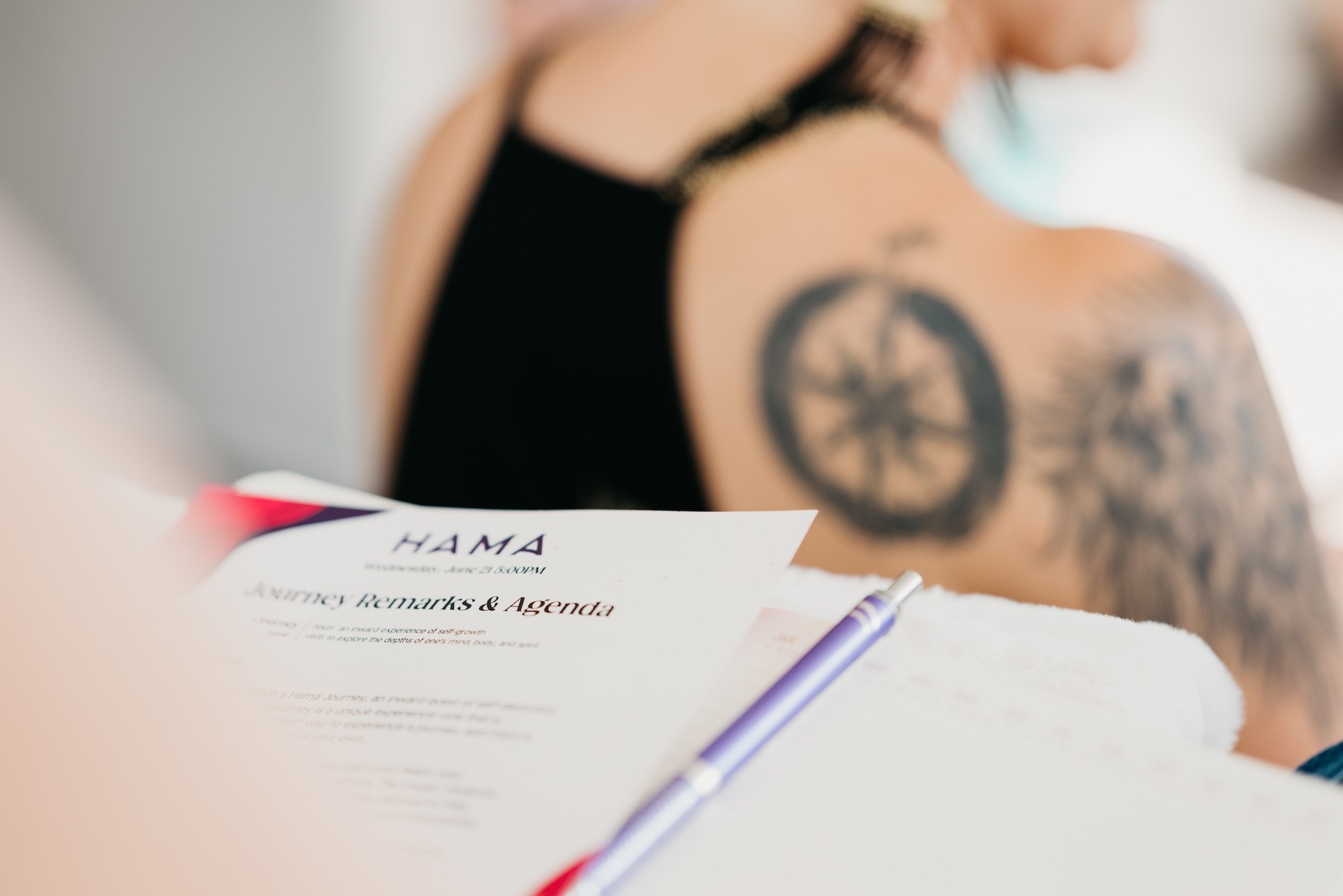 A printed Hama journey program and journal